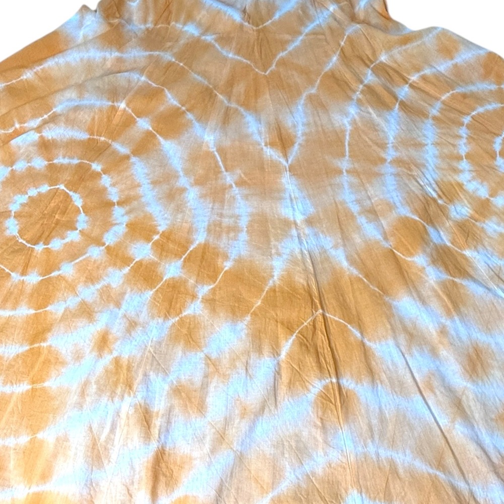 SOFT SURROUNDINGS Orange Tie Dye Cotton Lined Boho Maxi Skirt Size Small - Picture 3 of 7